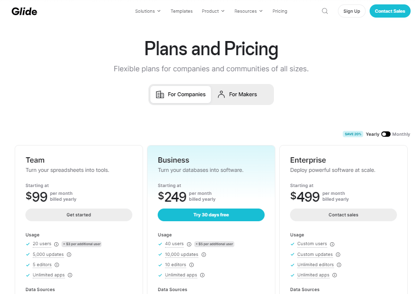 Softr vs Glide: Best No Code App Builder | Application ..Is? 7 Glide pricing