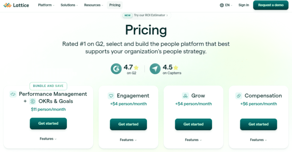 SurveySparrow vs Lattice: Users Pick This Tool as Best! Results 7 Lattice pricing