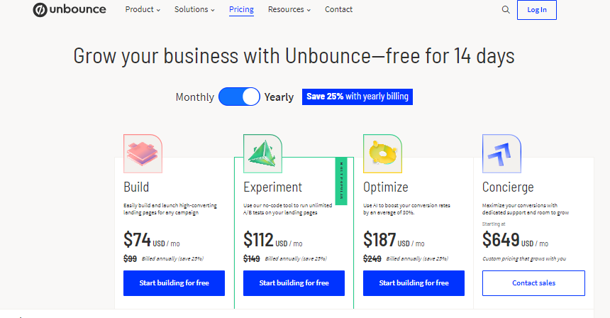 Landingi Vs Unbounce: Page Builders Better Than Clickfunnels? 7 Unbounce pricing