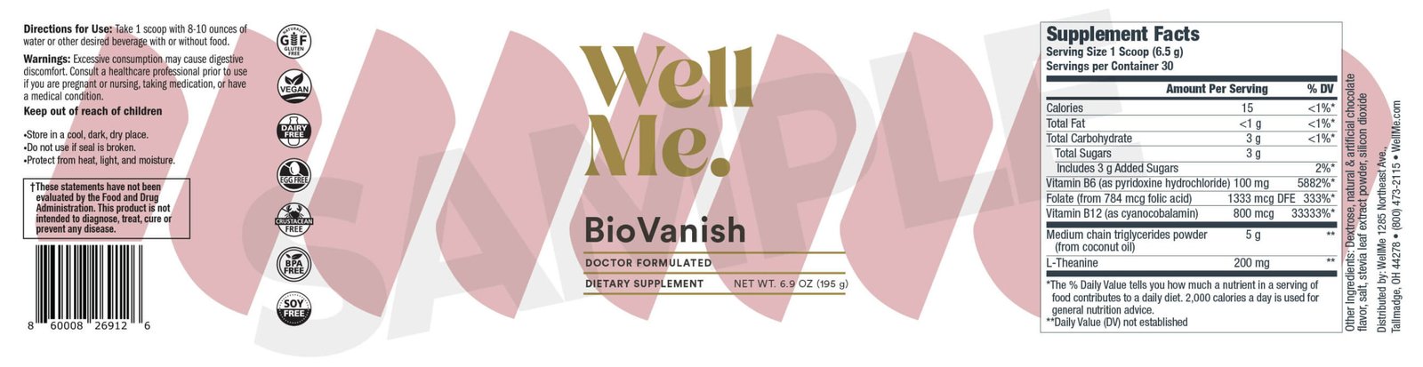 WellMe BioVanish Dosage