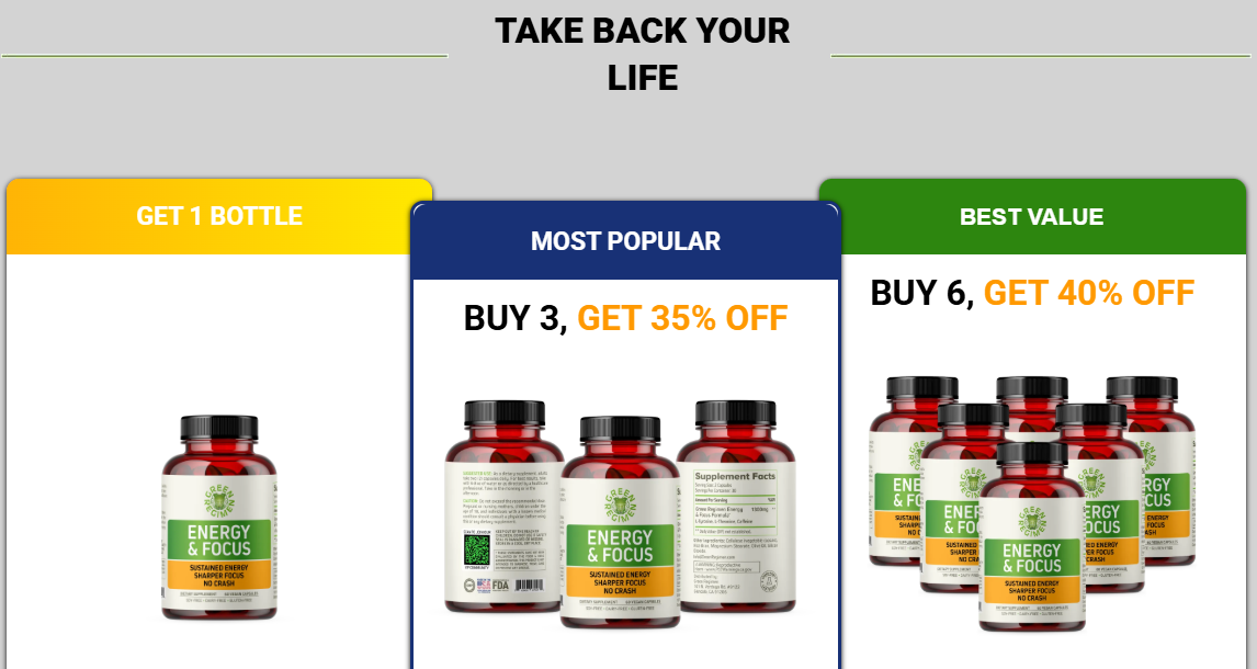 green regimen energy and focus benefits