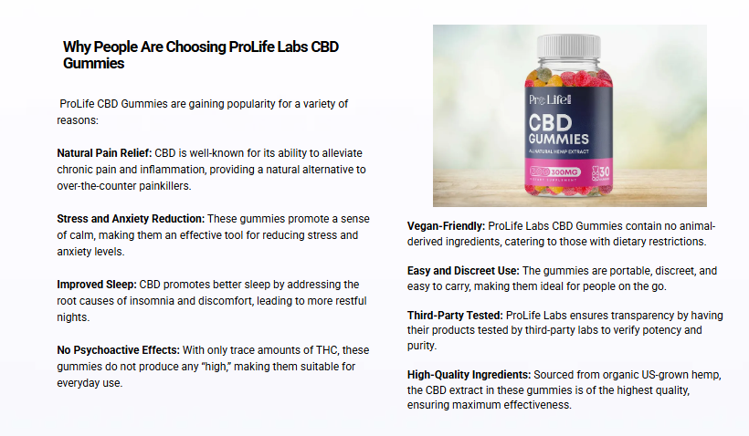 ProLife CBD Gummies side effect